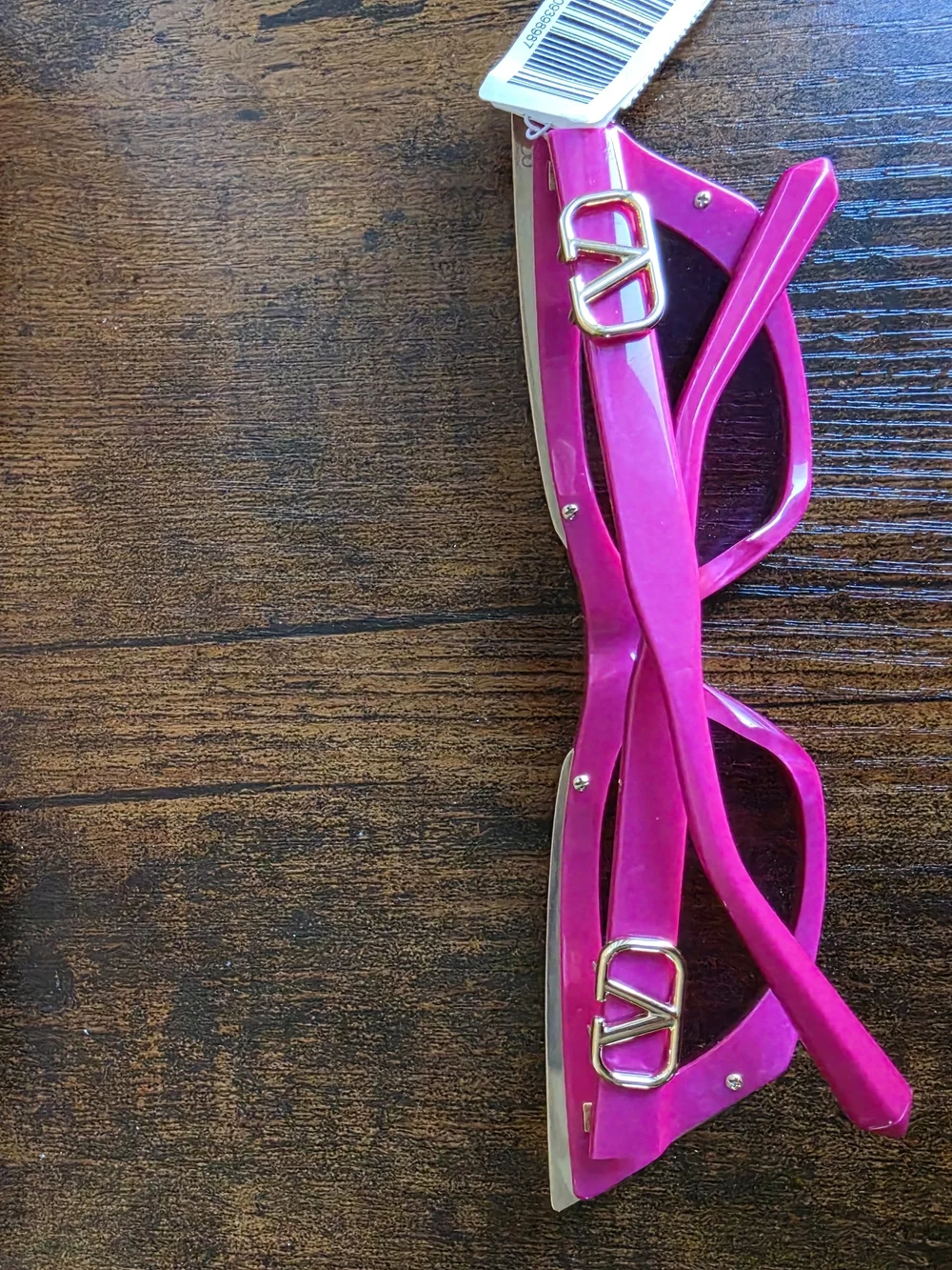 ​Valentino 55mm V-Goldcut I Cat-Eye Sunglasses in Pink